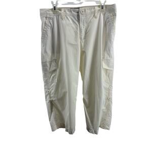Caribbean Joe White Cotton Capri Cropped Cargo Pants Women's Size 12